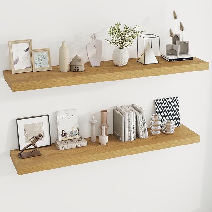 Dreamland 55 Inches Floating Shelves for Wall, 9.8" Deep Long Floating Shelves Set of 2, Large Display & Storage Shelf, Wall 