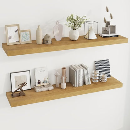 Dreamland 55 Inches Floating Shelves for Wall, 9.8" Deep Long Floating Shelves Set of 2, Large Display & Storage Shelf, Wall 