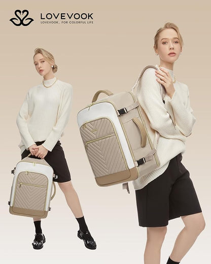 LOVEVOOK Large Travel Backpack for Women, 50L Carry on Backpack Airplane Approved, TSA Personal Item Travel Bag for Women fit