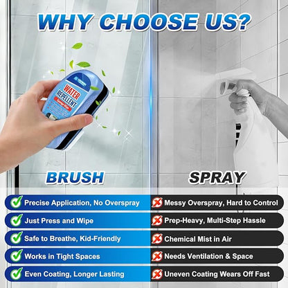 Water Repellent & Anti-Fog Glass Brush Kit with Towels | Hydrophobic Rain Repellent & Defogger for Car Glass Windshield Windo
