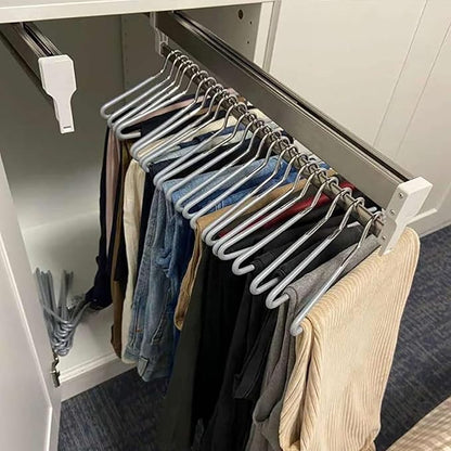 Pull Out Clothes Rail Extendable Pull Out Closet Rod - Wardrobe Pull-Out Trousers Rack, 30-60Cm Pull-Out Closet Rod, Wardrobe