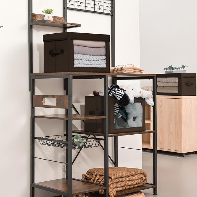 Homsorout Collapsible Storage Bins with Clear Window - Clothes Organizers and Storage, Decorative Boxes with Lid, Fabric Stor