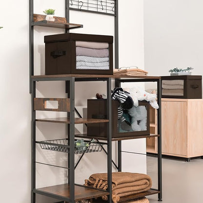 Homsorout Collapsible Storage Bins with Clear Window - Clothes Organizers and Storage, Decorative Boxes with Lid, Fabric Stor