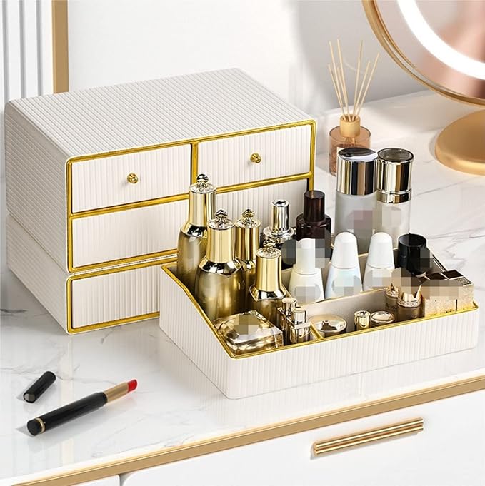 Bathroom Makeup Organizers, Drawer Type Desktop Cosmetic Storage Box Multi-Layer Office Jewelry Makeup Organizer Organizer fo