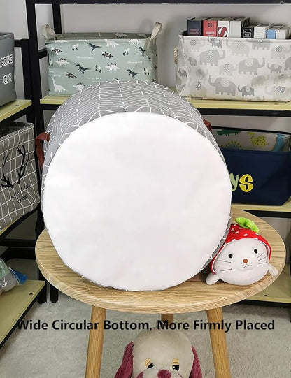 QUEENLALA Large Storage Basket,Laundry Hamper/Bathroom/Home Decor/Collapsible Round Storage Bin,Boys and Girls Hamper/Boxes/C