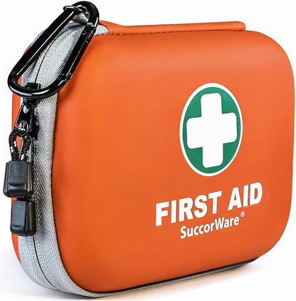 150 Pieces Mini First Aid Kit - Small Medical Kit with Hard Shell - Emergency First Aid Kit for Car, Travel, Home, Outdoor, O