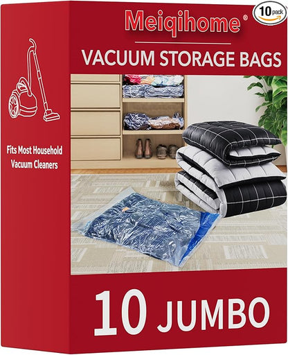 MEIQIHOME Vacuum Storage Bags, Space Saver Sealer Bags,Vacuum seal bags for clothing, Pillows, Comforters, Blankets, Bedding,
