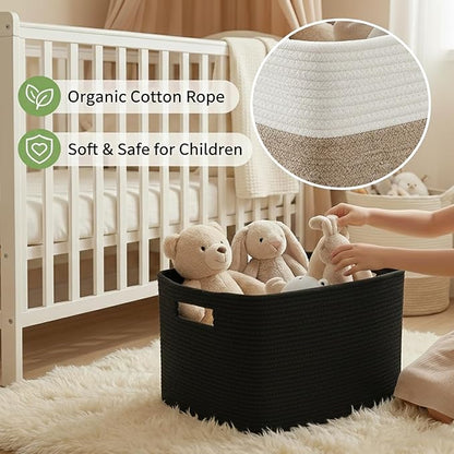 JMvicyroam Woven Blanket Basket,96L Large Storage Bin for Blankets Toys Clothes,Decorative Rope Basket for Living Room Bedroo