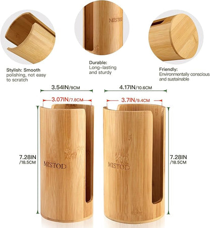 2Pack Mason Jar Lid Organizer, Bamboo Stackable Steady Mason Jar Lid Storage Suitable for Mason/Canning/Bamboo Lids(WIDE/REGULAR), Fit Perfectly
