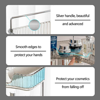 shuang qing 3-Tier Corner Bathroom Counter Organizer – Classic Storage Shelf for Makeup, Perfume & Toiletries, Space-Saving C