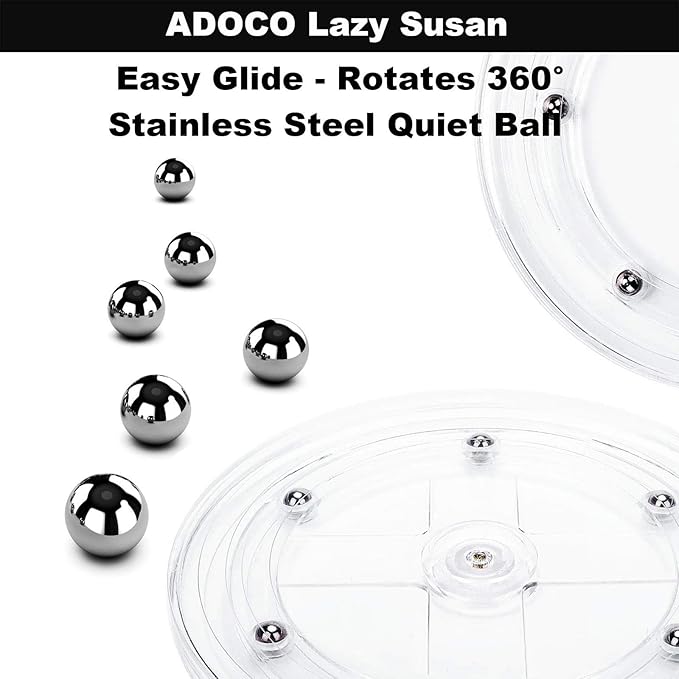 2 Tier Lazy Susan Bathroom Organizer, 9.25Inch Clear 360 Rotating Makeup Organizer for Vanity, Skincare Organizers Perfume Or