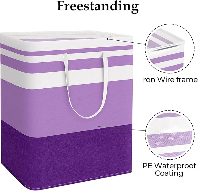 StorageRight Large Collapsible Laundry Basket Hamper with Easy Carry Handles，Freestanding Clothes Hampers for Laundry, Bedroo