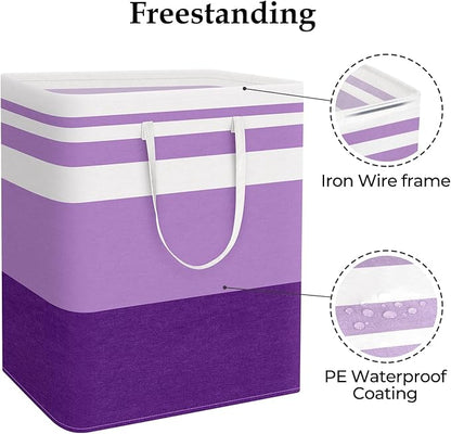 StorageRight Large Collapsible Laundry Basket Hamper with Easy Carry Handles，Freestanding Clothes Hampers for Laundry, Bedroo