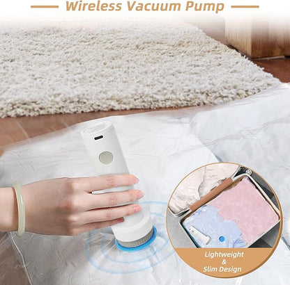 Travel Vacuum Bags with Rechargeable Pump,6 Pack Vacuum Storage Seal Bags for Clothing Suitcase Backpack, Space Saver Compres