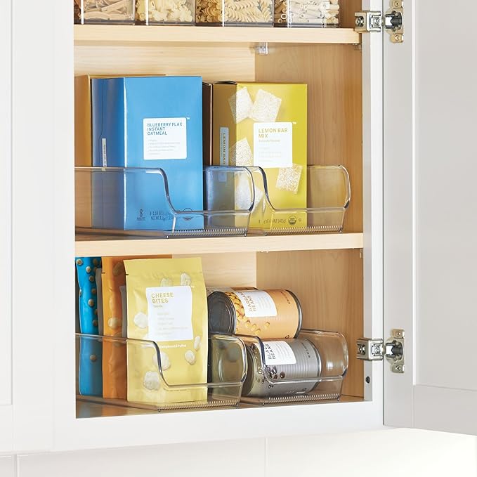 iDesign Pantry Bin for Kitchen or Cabinet Storage - Set of 4 - Clear