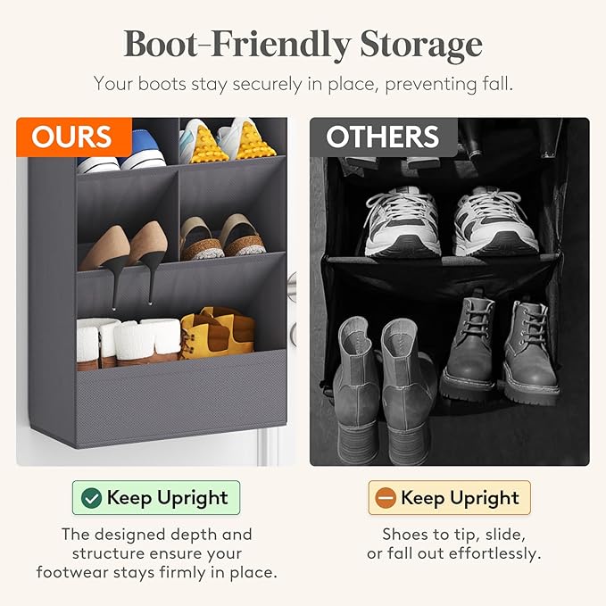 Lifewit 8 Tier Over the Door Shoe Organizer with 15 Large Deep Pockets, Fabric Hanging Shoes Shelf for Closet, Dorm Storage, 