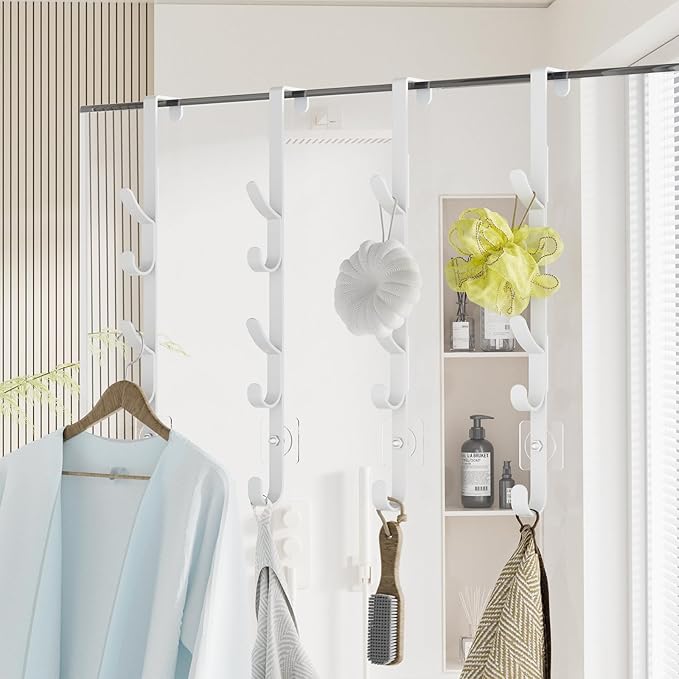 Over The Door Hooks, Metal Door Hooks for Hanging, Over The Door Purse Organizer for Coat Hanger, Back of Shower Door for Han