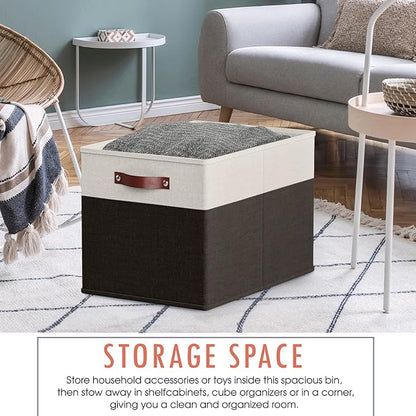 Ornavo Home 13 x 15 x 13 Kallax Storage Cube Bins, Foldable Collapsible Fabric Storage Bins Box Linen Shelf Basket Cube Organ