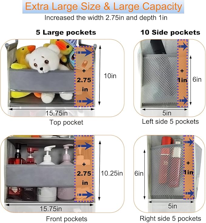 Extra Large Over The Door Organizer Storage 6-Shelves and 12 Side Pockets, Heavy Duty Hanging Door Organizer for Closet Bathr
