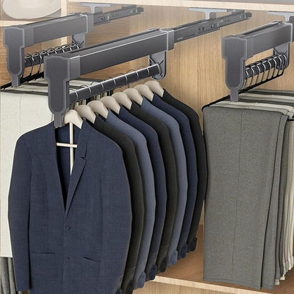 Pull Out Clothes Rail,Extendable Closet Rod Hanger,Space Saving Closet System for Wardrobe,for Closet,Pants Organizer(Color2,