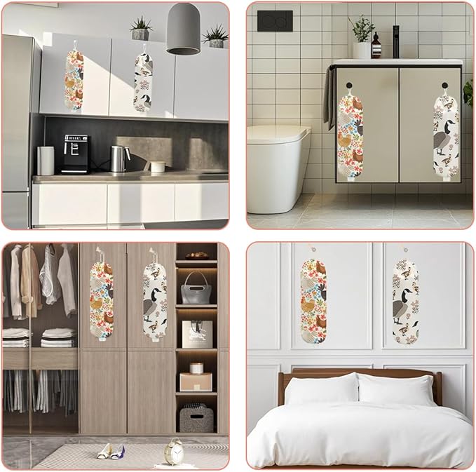 2 Pcs Chicken Plastic Bag Holder, Duck Wall Mount Plastic Bag Holders for Grocery Bags, Large Washable Grocery Bags Storage Dispenser for Home Kitchen Pantry Decor, Flowers Gifts for Women Mom