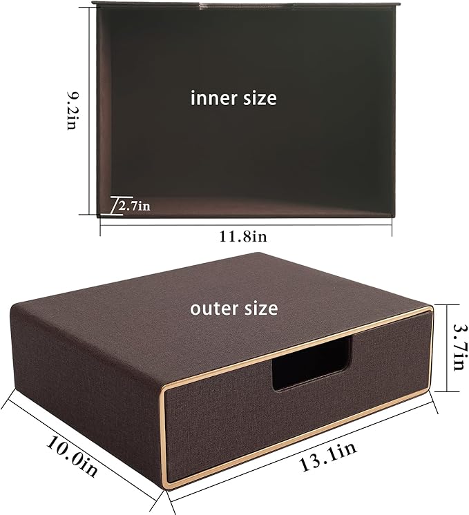 Stackable Organizer Drawer and Leather Desk Organizer with Drawers－Mini Desktop Drawer Organizer Stackable－Multifunctional Ta