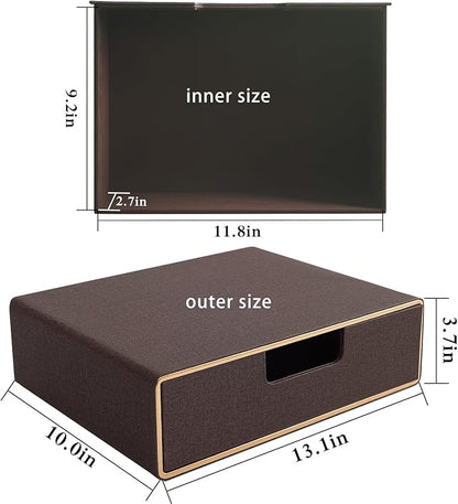 Stackable Organizer Drawer and Leather Desk Organizer with Drawers－Mini Desktop Drawer Organizer Stackable－Multifunctional Ta