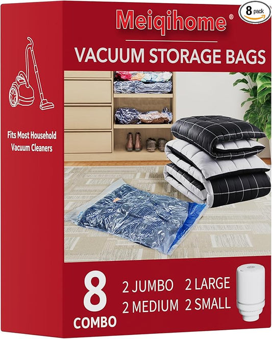 Vacuum Storage Bags With Electric Pump, Space Saver Sealer Bags,Vacuum seal bags for clothing, Pillows, Comforters, Blankets,