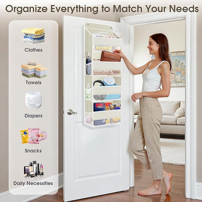 SpaceHacks 1 Pack Over The Door Organizer, Hanging Storage Organizer with Clear Window, 40lb Ultra Sturdy Large Capacity Room