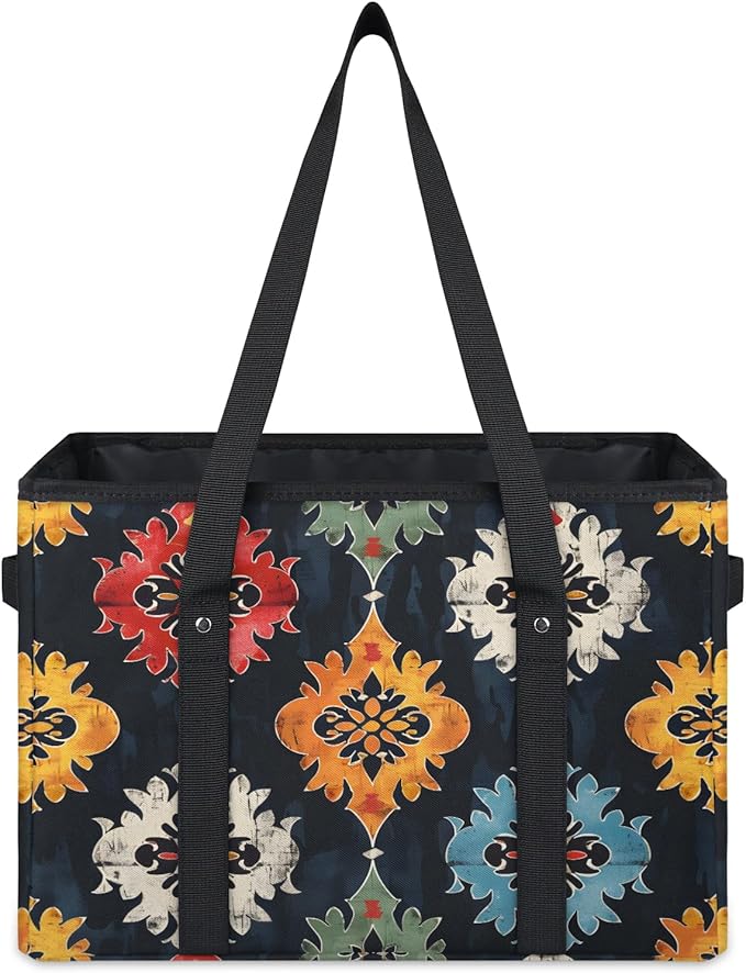 Reusable Grocery Bag, Foldable Large Shopping Tote Bag for Groceries Kitchen Picnic Car Trunk