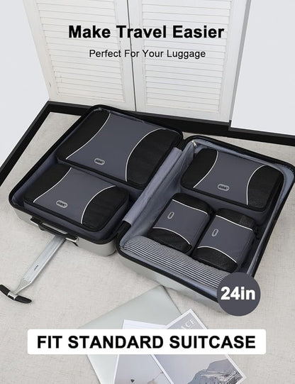 GOX Ultra Light 5 piece Packing Cubes Travel Luggage Organizer 1 Large 2 Medium 2 Small
