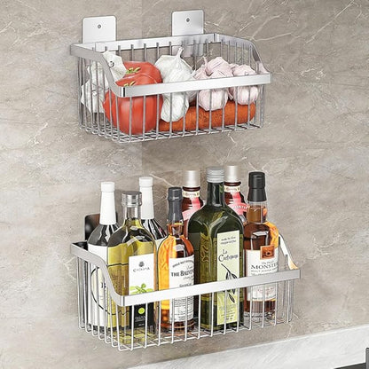 SUS304 Stainless Steel Hanging Storage Baskets Organizer Wall Mount, Metal Wire Storage Bin Rack for Kitchen Bathroom Shower 