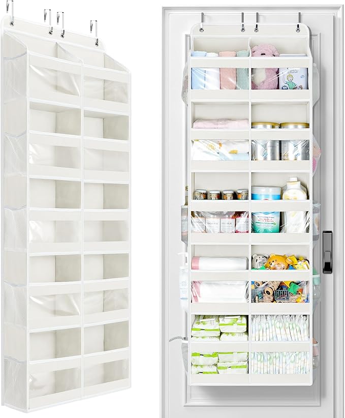 Yecaye 5-Tier Over The Door Organizer Dual-Column, 80lbs Load Extra Large Over the Door Storage of 10 Compartments, Heavy Dut