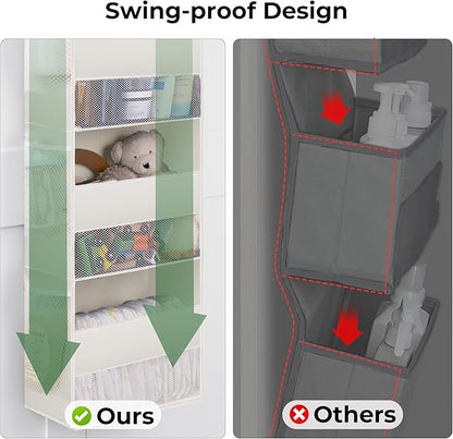 GRANNY SAYS Over the Door Organizer, 5-Shelf Behind the Door Storage with 8 Pockets and Clear Window, Anti Tilt 45lb Large Ca