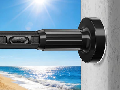Tension Curtain Rod 41-173In, Outdoor Extra Long Curtain Rod No Drilling for Window or Bathroom Patio, Adjustable Heavy Duty 