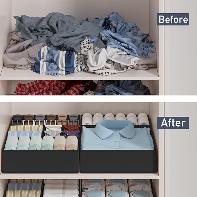 DIMJ Drawer Organizer Clothes Storage- 18 Pack Baby Dresser Organizer for Nursery, Foldable Closet Drawer Organizer Bins for 