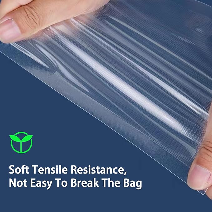 Vacuum Sealer Bags, 8" × 12" 100 PCS Heavy Duty Pre-Cut Design Commercial Grade Food Sealable Bag for Heat Seal Food Storage,