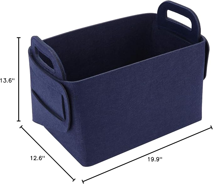 Storage Basket Felt Storage Bin Collapsible& Convenient Box Organizer with Carry Handles for Office Bedroom Closet Babies Nur