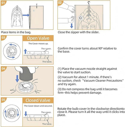Hanging Vacuum Storage Bags with Electric Pump – 4-Pack Hanging Vacuum Seal Bags for Clothing, Space-Saving Compression Bags 