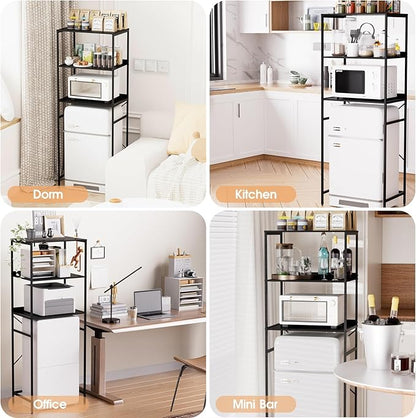 Mini Fridge Shelf Mini Fridge and Microwave Stand Over Mini Fridge Storage Rack 3 Tier Microwave and Fridge Stand Suitable fo