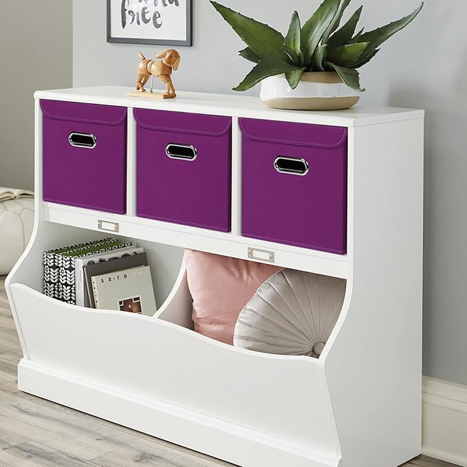 Closet Organizers Fabric Storage Bins With Lids Collapsible Cube Storages Organizer Basket With Handles,Storage Boxes for Clo