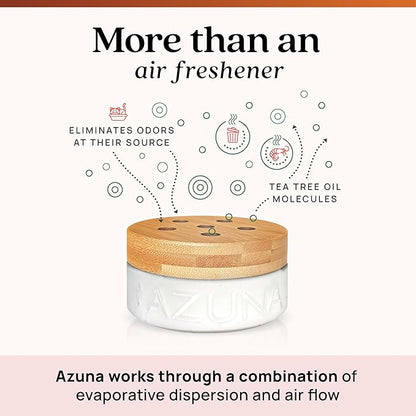 Azuna Air Freshener & Odor Eliminator for Strong Odor | 2 Room Kit Includes (2) Empty Luxe Glass Jar & 12oz Gel Refill with T