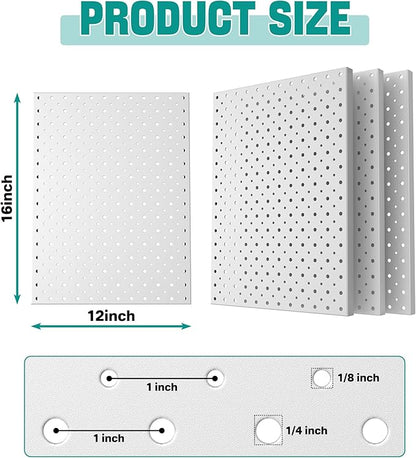 EVERHANGER Metal Pegboard Panels, Heavy Duty Pegboard Wall Organizer, Garage Wall Panels, Tool Storage Organization, 12"X16",