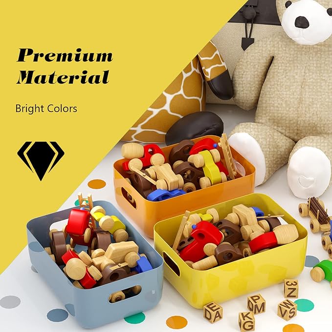OWill 12 PCS Plastic Storage Bins and Baskets for Efficient Home Classroom Organization Small Containers in Multicolour for K