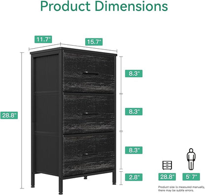 AODK Dresser for Bedroom Nightstand Small Dressers Chest of Drawers End Table for Living Room, Closet Dresser with 3 Storage 