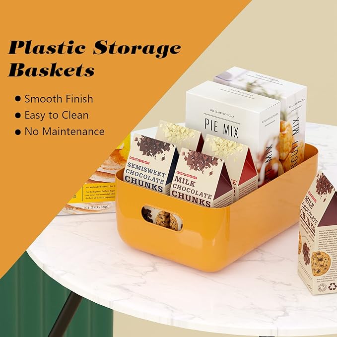OWill 12 PCS Plastic Storage Bins and Baskets for Efficient Home Classroom Organization Small Containers in Multicolour for K