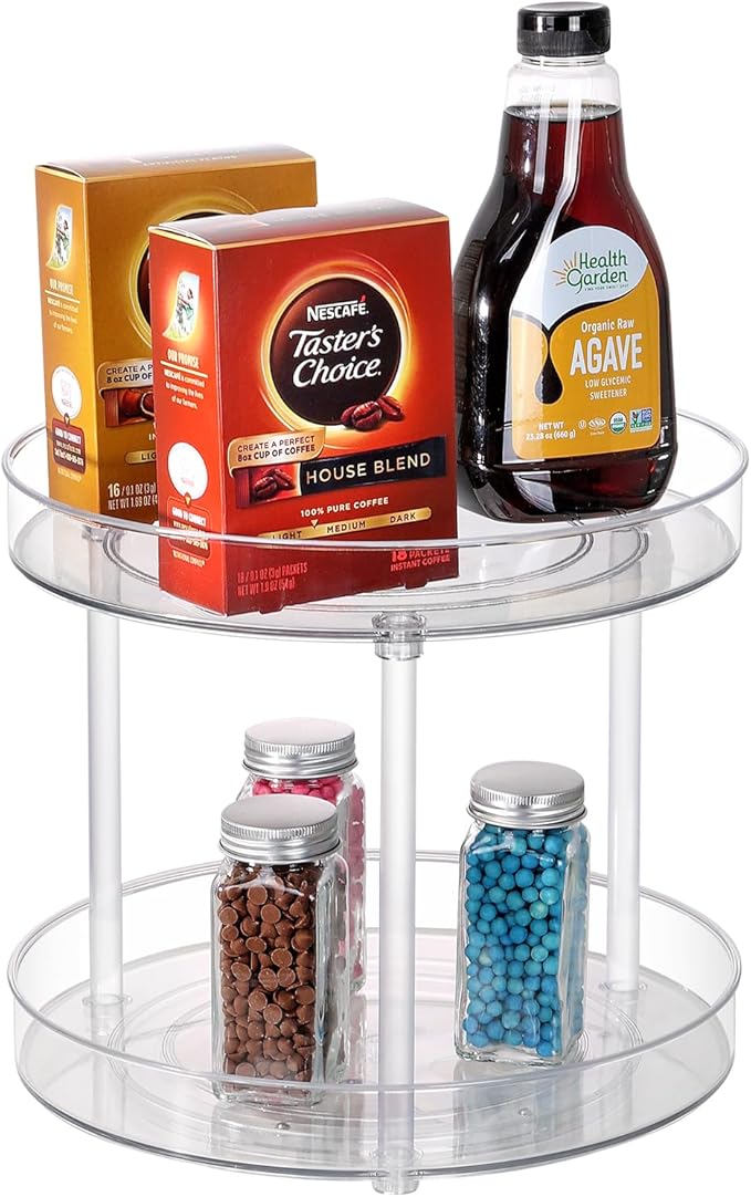 Clear Lazy Susan Organizer, Rotating Kitchen Pantry Organization and Storage, Medicine Cabinet Organizer, Lazy Susan Turntabl