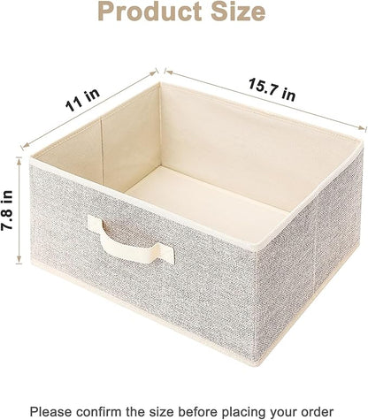 Storage Baskets, 15.7-Inch Woven Fabric Bins, Storage Cubes with Reinforced Handles, Organizer Bins for Closet Shelves, Folda