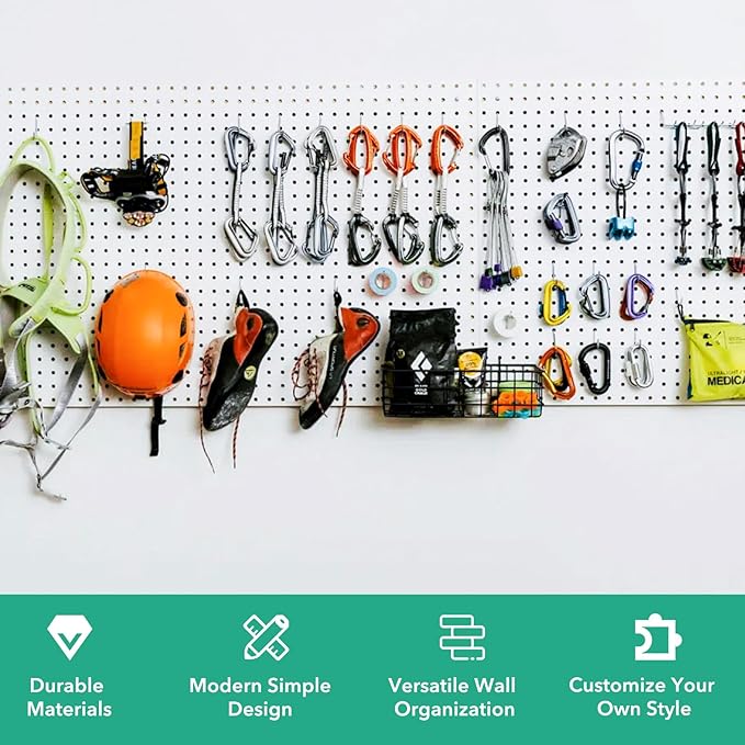2 Pcs Pegboard, Metal Pegboard Wall Panels - Pegboard Wall Organizer System - Peg Boards for Walls, Small Peg Board Tool Stor