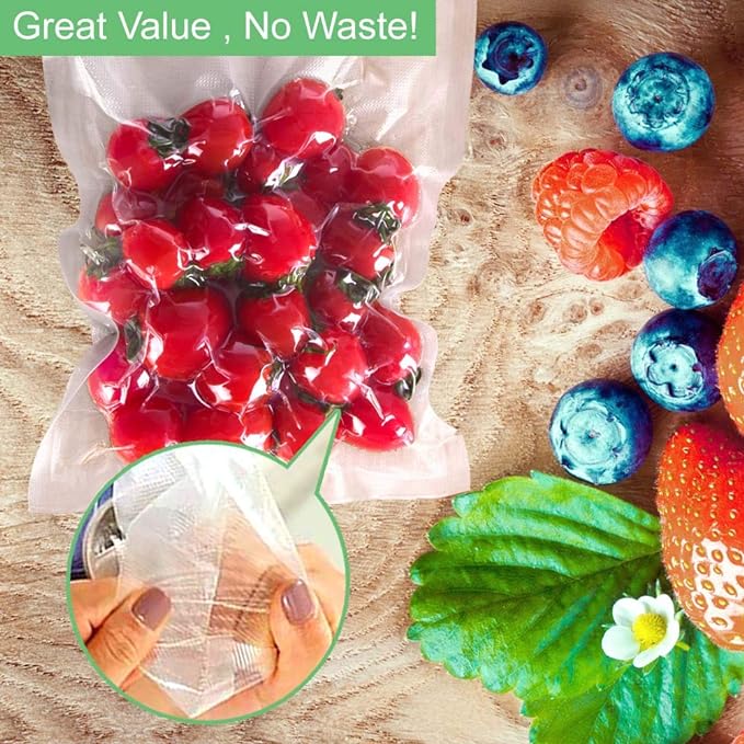 O2frepak 3 Pack 11"x20' Rolls Vacuum Sealer Bags Rolls with BPA Free,Heavy Duty Vacuum Sealer Storage Bags Rolls,Cut to Size 